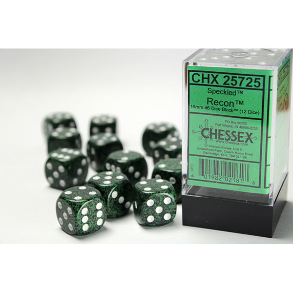 Chessex Dice - 16mm 12d6 Speckled: Recon