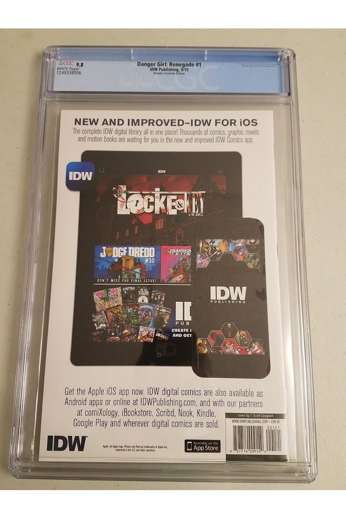 Danger Girl Renegade #1 J. Scott Campbell Sketch Variant CGC 9.8 MOVIE coming!