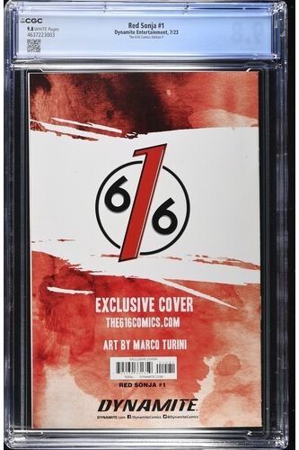 RED SONJA #1 MARCO TURINI Retailer EXCLUSIVE VIRGIN VARIANT 2023 CGC 9.8