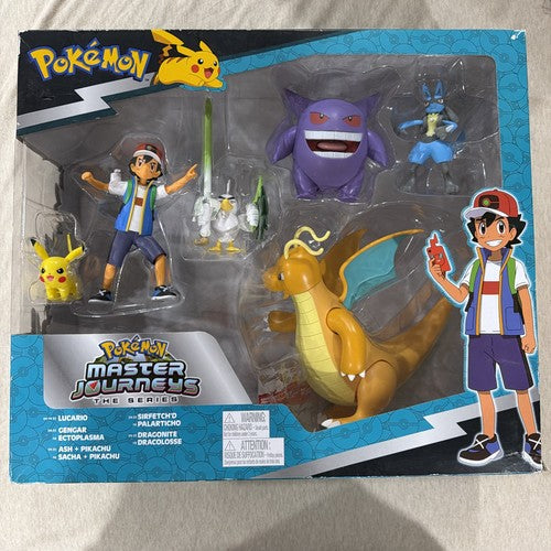 Pokemon Master Journeys The Series Lucario, Gengar, Ash, Pikachu, Sirfetch'd & Dragonite 4-Inch Figure 6-Pack