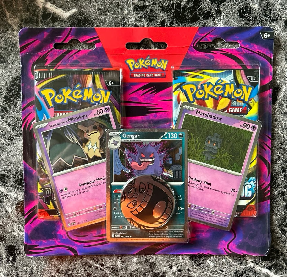 Pokemon Gengar Cosmo Holo Pitch Black and Chaos Rising Blister Pack-Sealed
