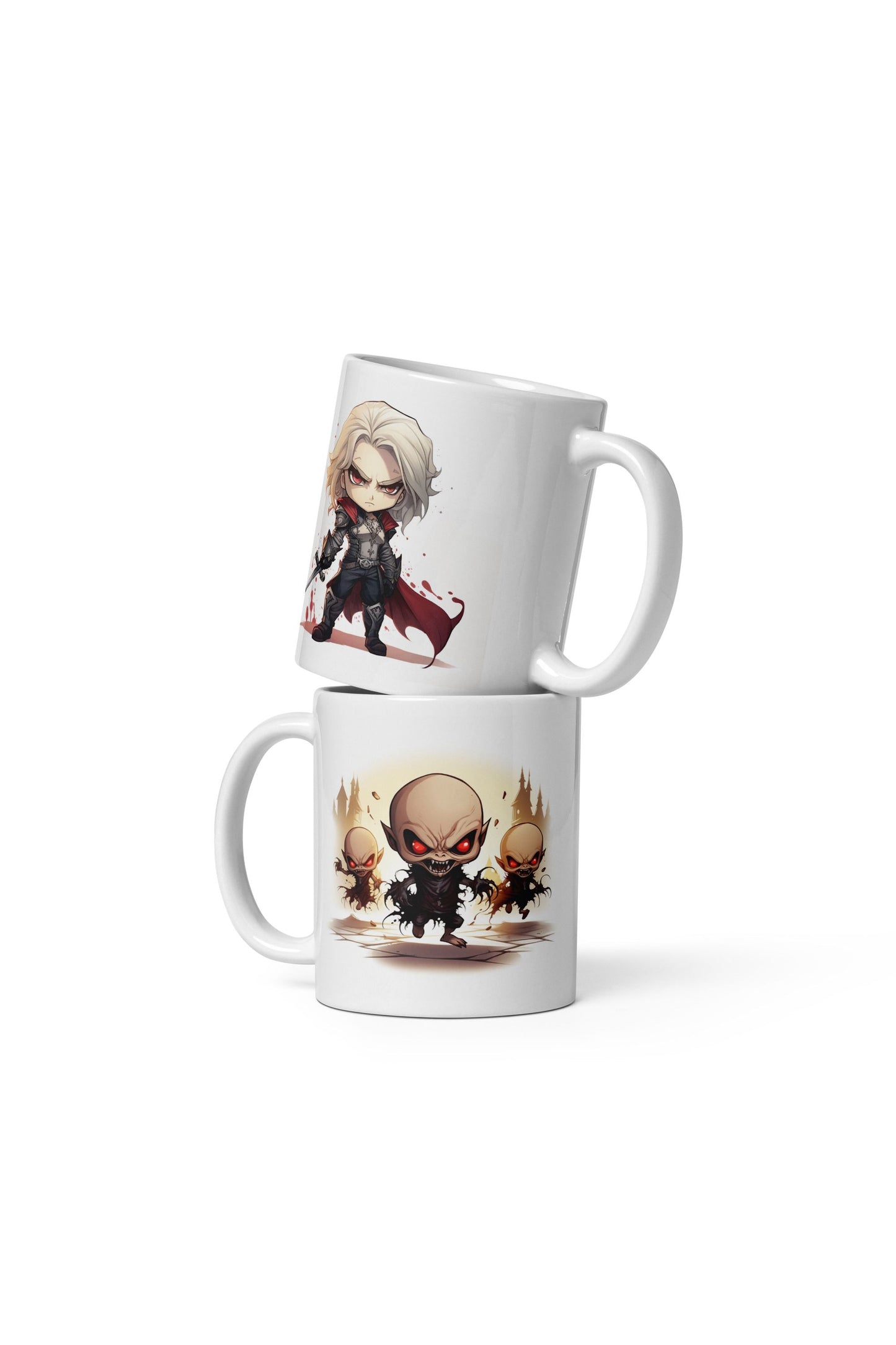 White Glossy Mug - Sangromancer Swordsman plus Vampire Horde