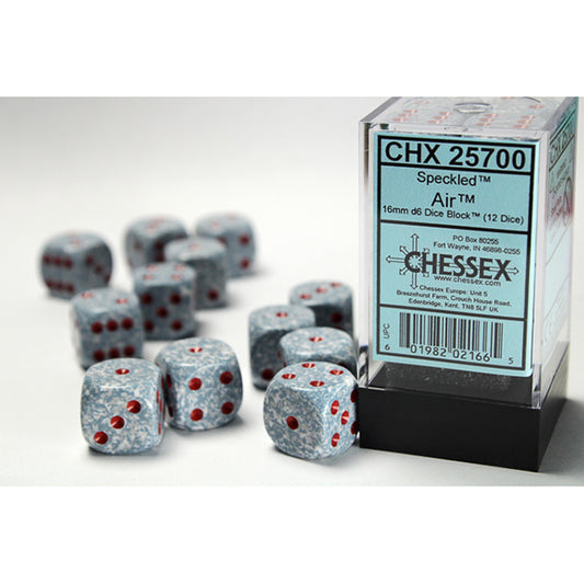 Chessex Dice - 16mm 12d6 Speckled: Air