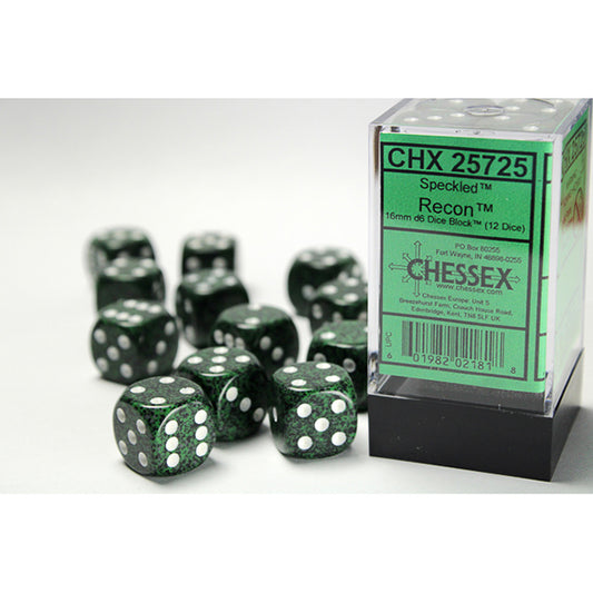 Chessex Dice - 16mm 12d6 Speckled: Recon