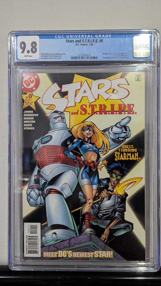 Stars and S.T.R.I.P.E. #0 D.C. Comics, 7/99 CGC 9.8 + Issues #2, #3, and #4.