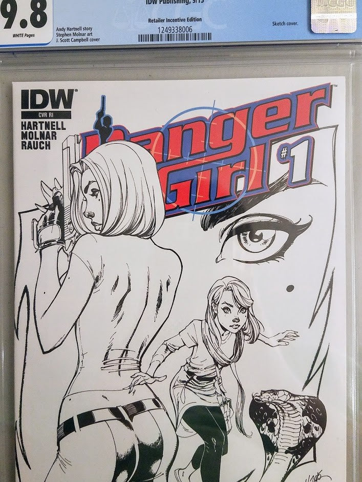 Danger Girl Renegade #1  J. Scott Campbell Sketch Variant CGC 9.8 MOVIE coming!