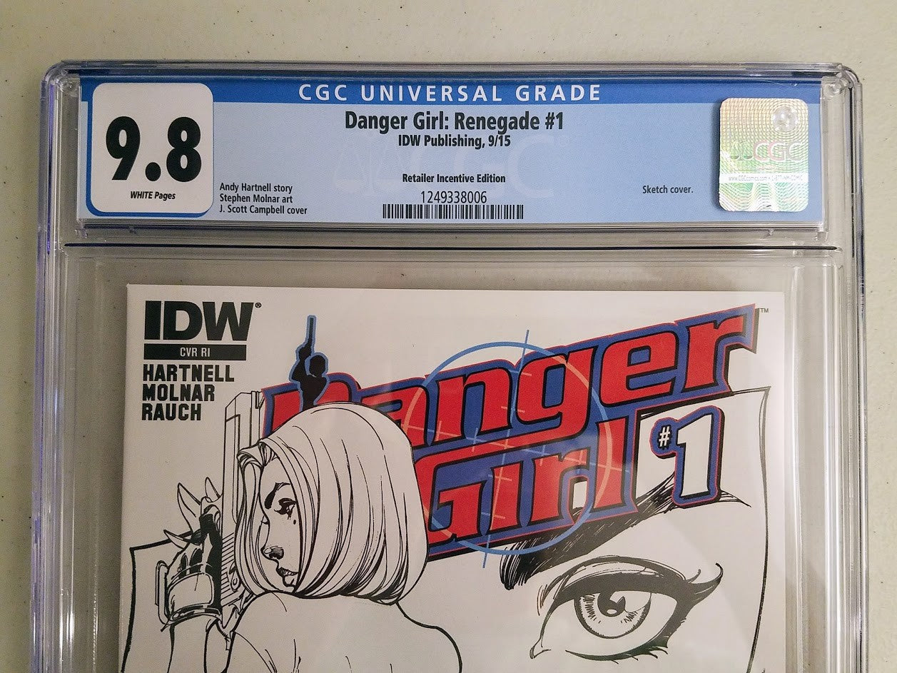 Danger Girl Renegade #1  J. Scott Campbell Sketch Variant CGC 9.8 MOVIE coming!