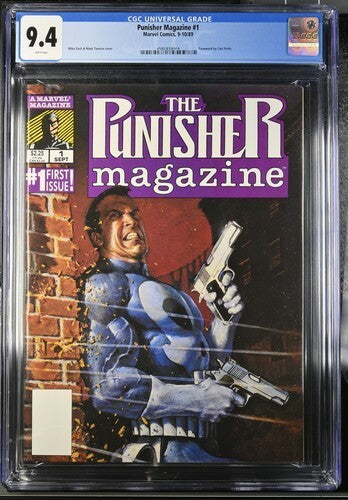 Punisher Magazine #1 CGC 9.4 NEWSSTAND White Pages Mike Zeck Cover