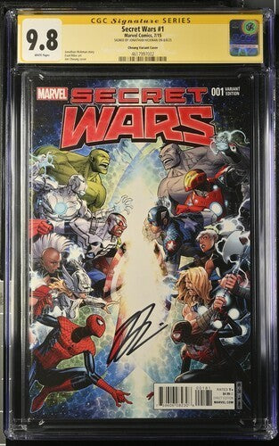 Secret Wars 1B Cheung variant 1:100 CGC 9.8 Signed by Hickman 2015