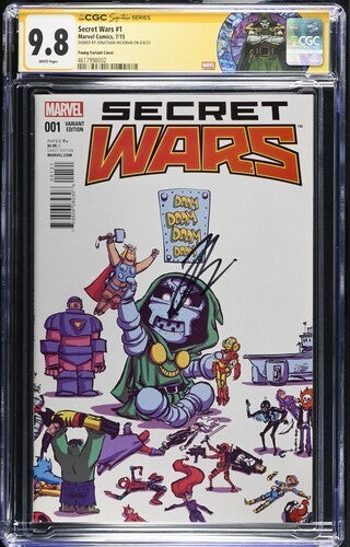 Secret Wars #1 DOOM VARIANT CGC SS 9.8 signed by Johnathan Hickman
