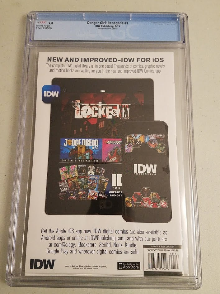 Danger Girl Renegade #1  J. Scott Campbell Sketch Variant CGC 9.8 MOVIE coming!