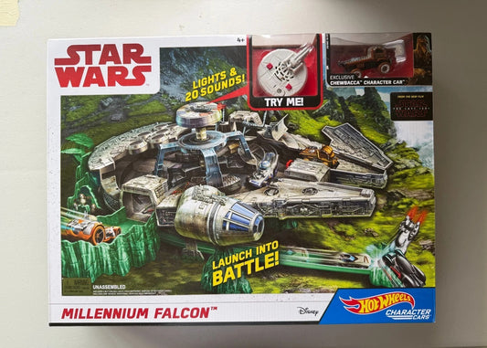 STAR WARS Millennium Falcon/Disney/Hot Wheels Character Car-Set-BRAND NEW!