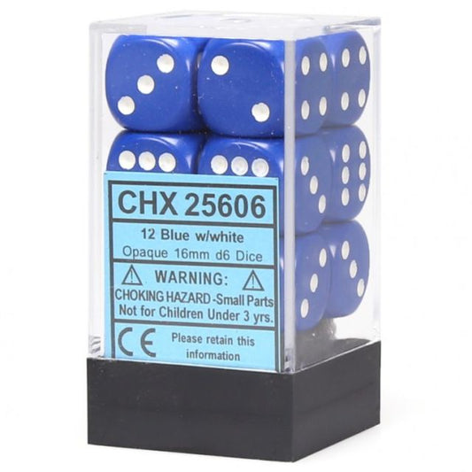 Chessex Dice 36d6 Opaque Blue/White