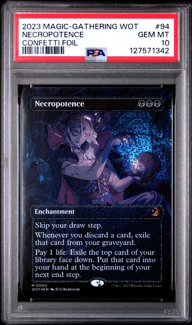Necropotence WOT Confetti Foil #0094 PSA 10