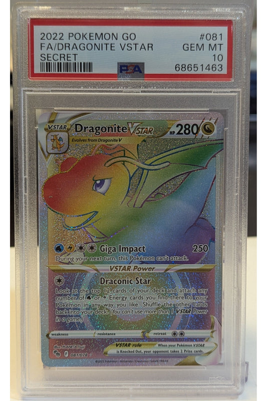 2022 POKEMON GO #081 FA/DRAGONITE VSTAR SECRET