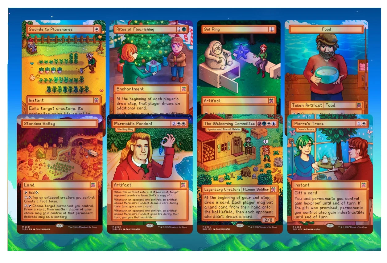 Magic: The Gathering Secret Lair x Stardew Valley: Welcome to Stardew Valley Foil Edition – 8 English Foil Cards