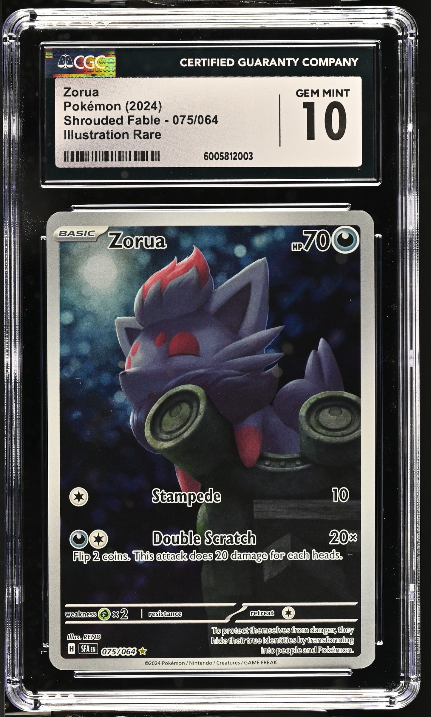 Zorua SFA Illustration Rare #075 CGC 10