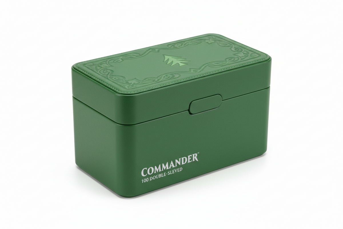 UAONO Card Deck Box for MTG Commander, Fits 100 Double-Sleeved Cards | Independent Commander Display, Magnetic Deck Case for Magic the Gathering TCG, 2 Dividers & 1 Top Loader
