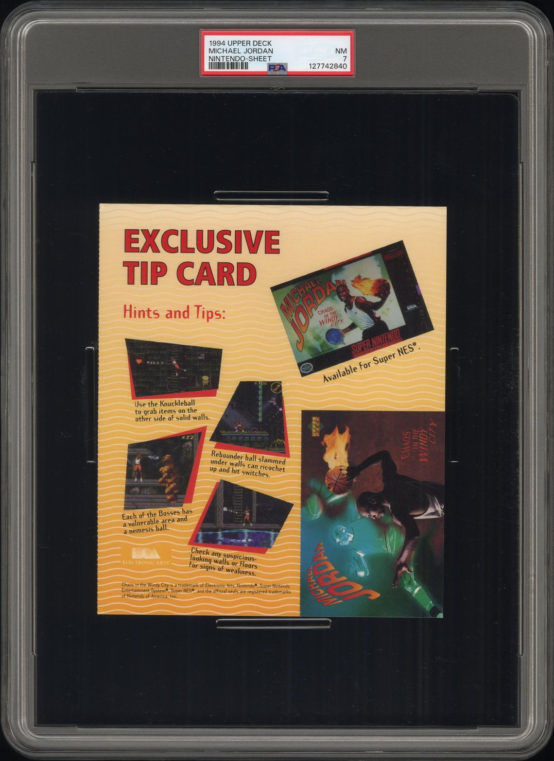 Jordan Uncut Sheet Card - PSA 7 - POP 1 - Highest Grade!