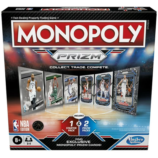 Monopoly Prizm: NBA Edition Board Game with Panini NBA Trading Cards