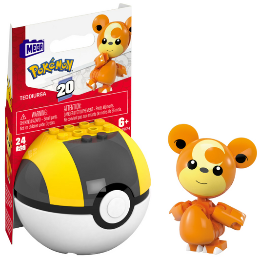 MEGA Pokémon Teddiursa Building Toy Kit Poseable (24 Pieces)