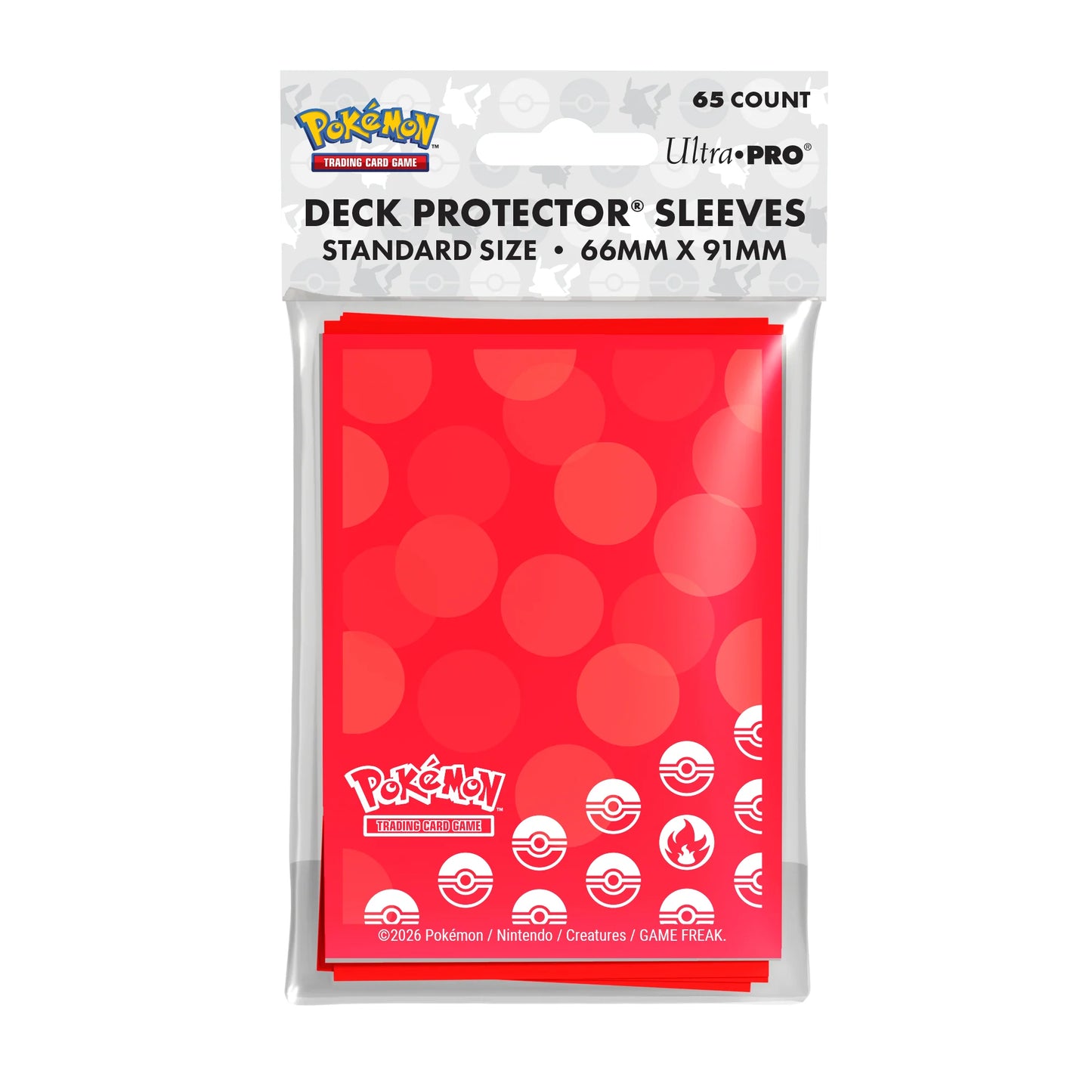 Pokemon - 65-Pack Deck Protector Poke Ball Print - Various Colors