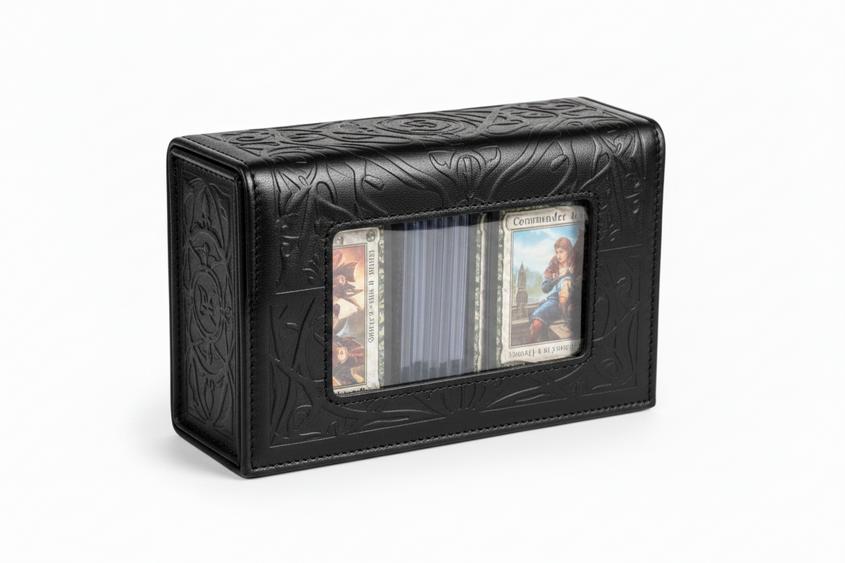 UAONO Card Deck Box for MTG Commander, Fits 100 Double-Sleeved Cards | Independent Commander Display, Magnetic Deck Case for Magic the Gathering TCG, 2 Dividers & 1 Top Loader