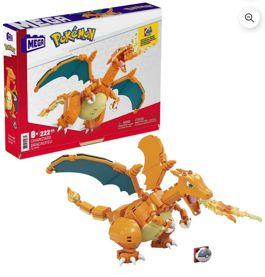 MEGA Pokemon Charizard Building Set with 222 Pieces and Action Figure
