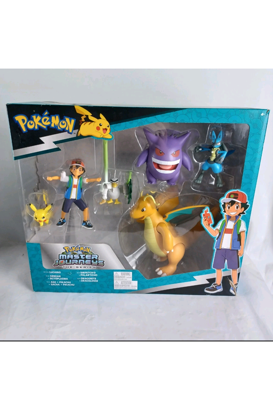 Jazwares Pokemon Master Journeys 5 Pck Figs- Pikachu, Dragonite, Lucario, Gengar