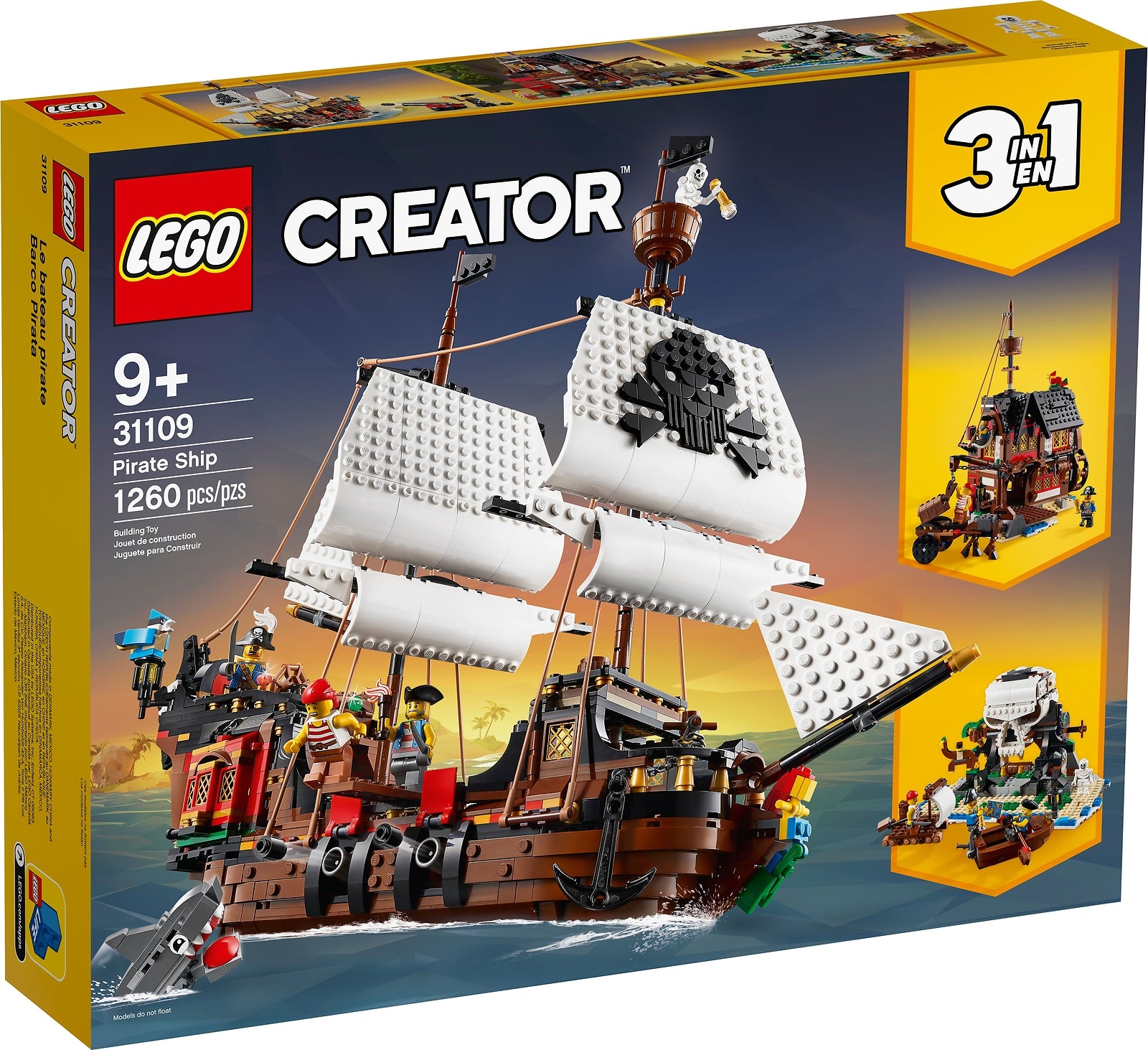 LEGO Creator 3-In-1 Pirate Ship Set 31109 CONVERTIBLE! FACTORY SEALED NIB