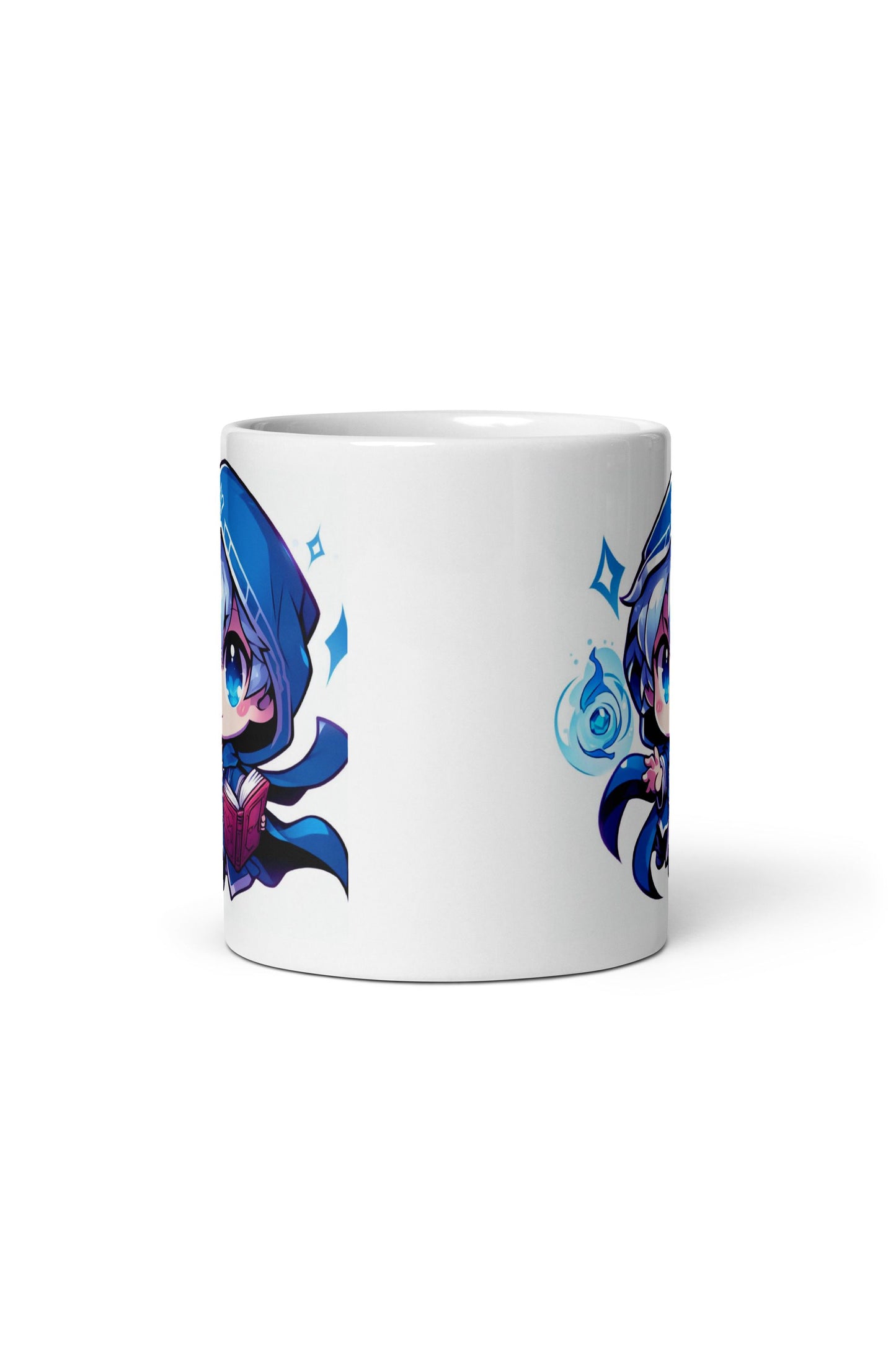White Glossy Mug - Blue Mind Mage