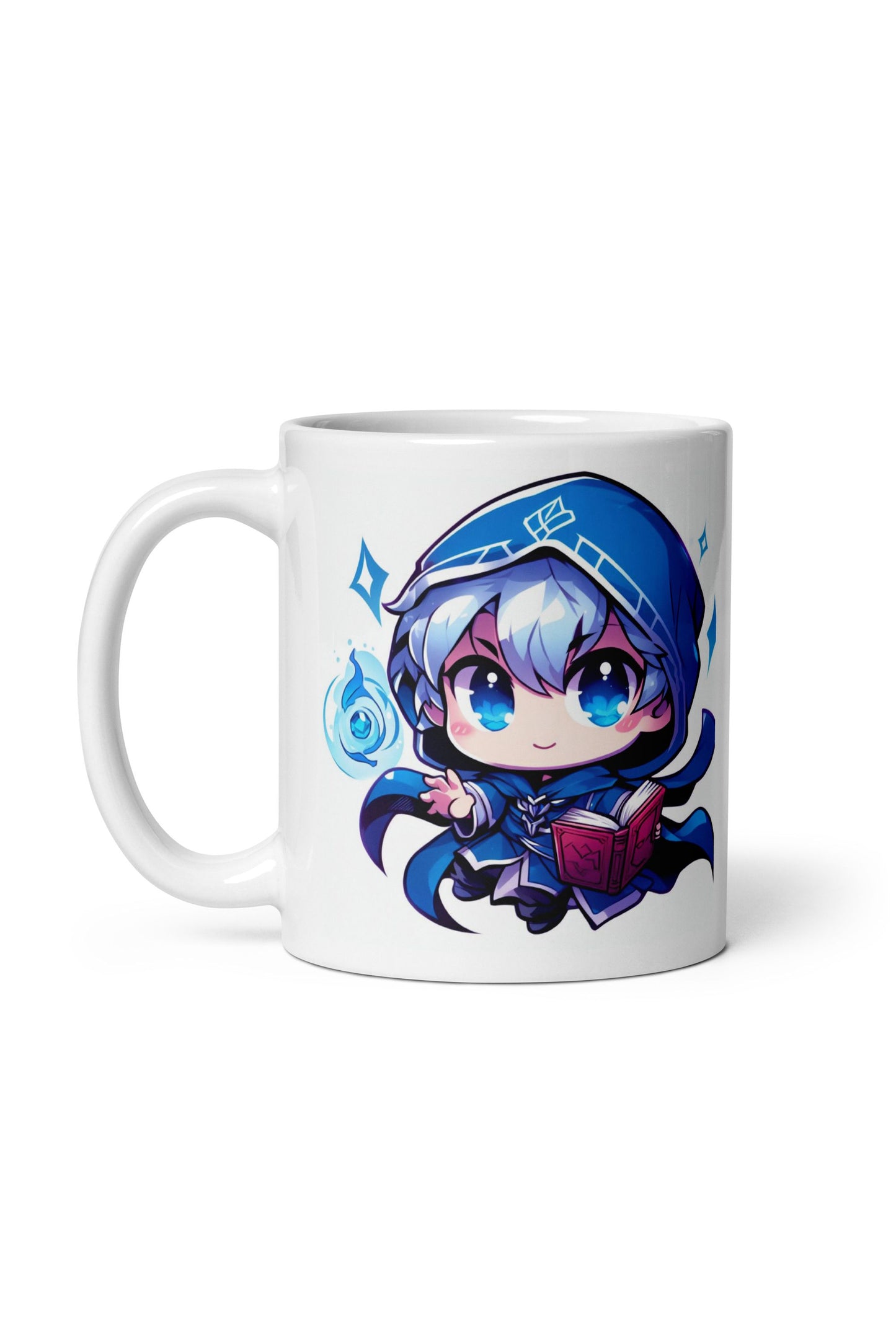 White Glossy Mug - Blue Mind Mage