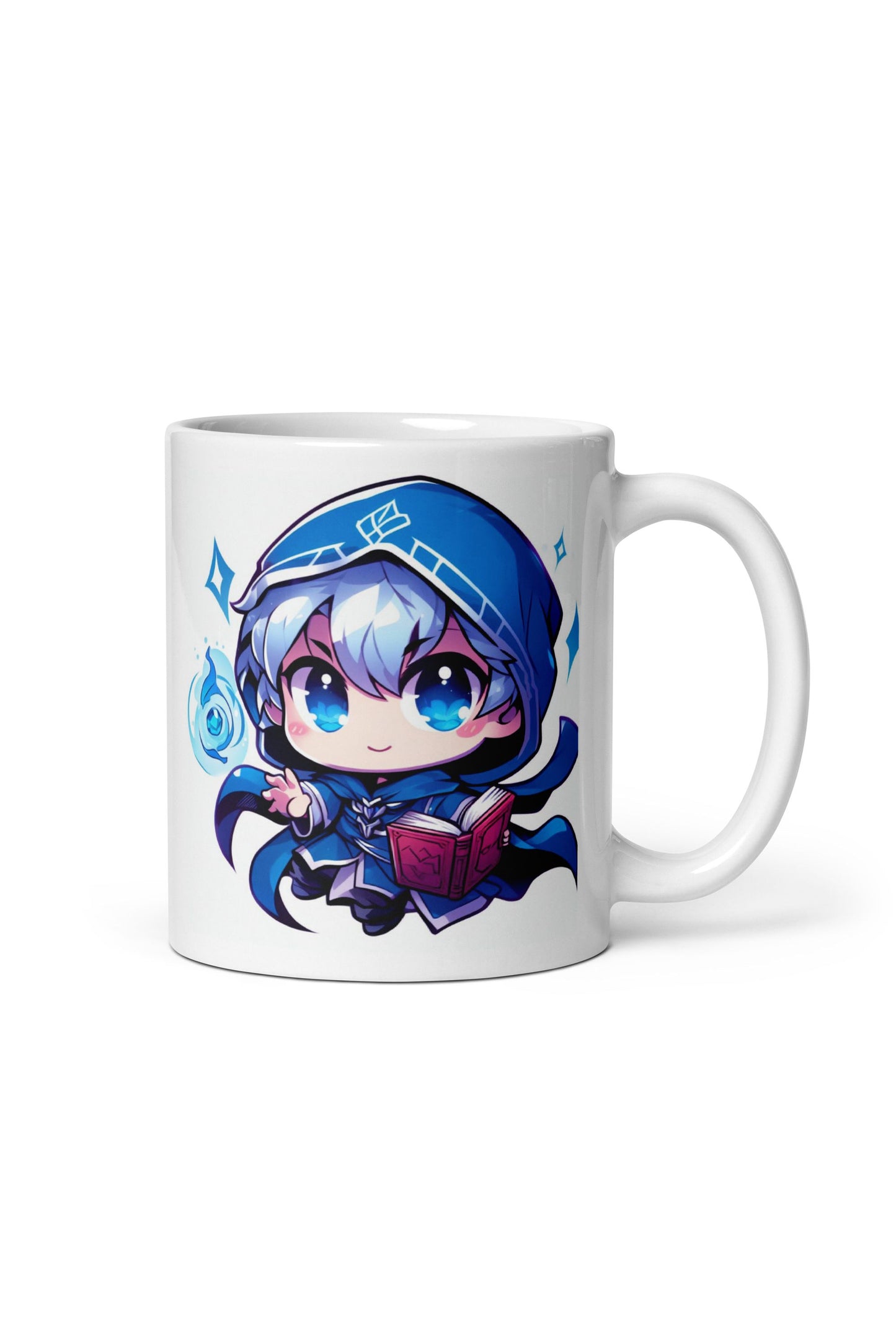 White Glossy Mug - Blue Mind Mage