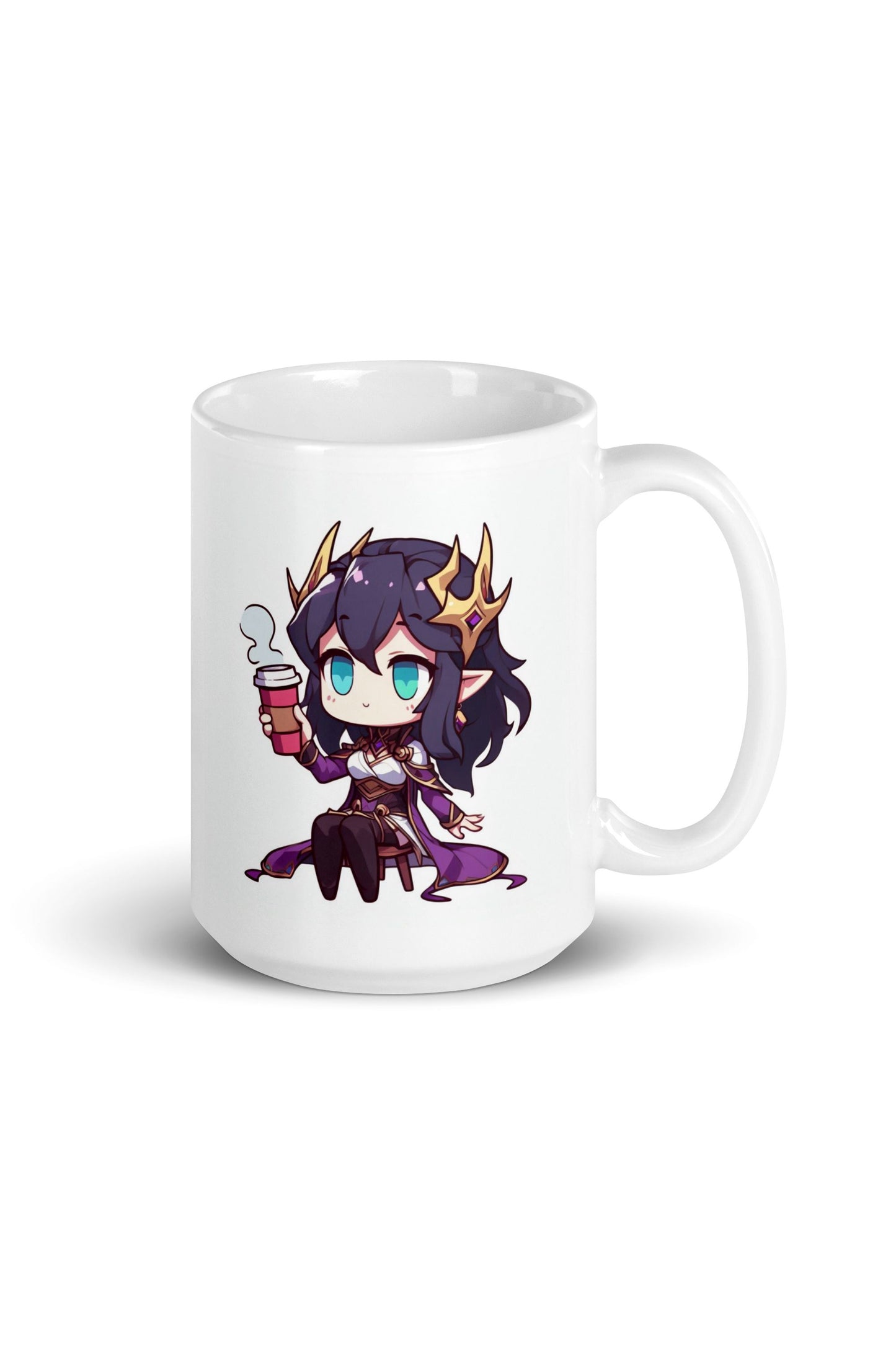 White Glossy Mug  - Purple Necromancer plus Zombie