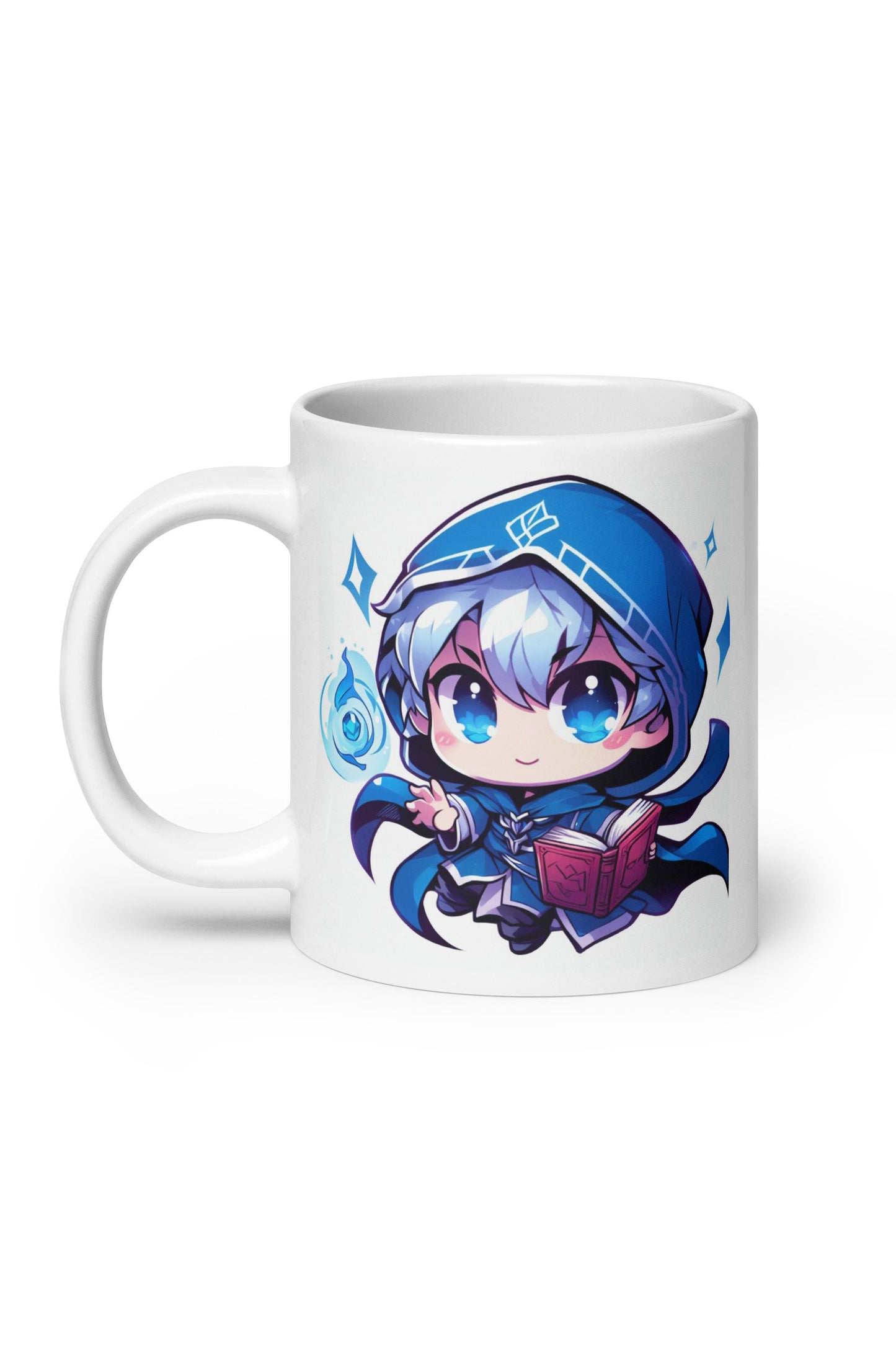 White Glossy Mug - Blue Mind Mage