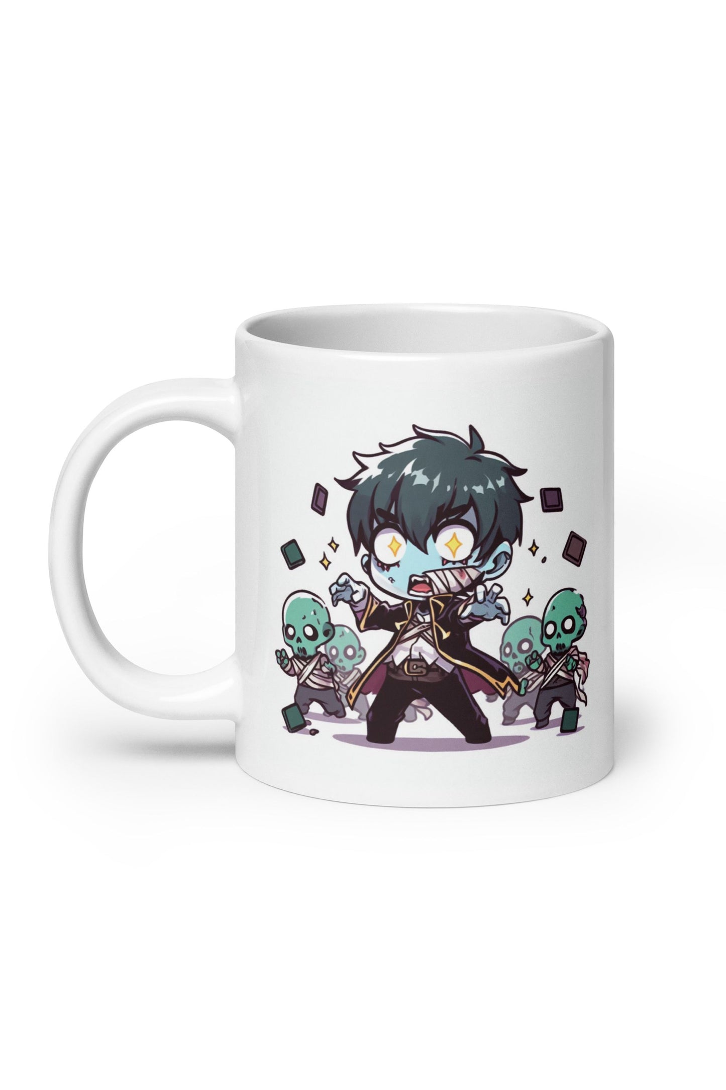 White Glossy Mug  - Purple Necromancer plus Zombie