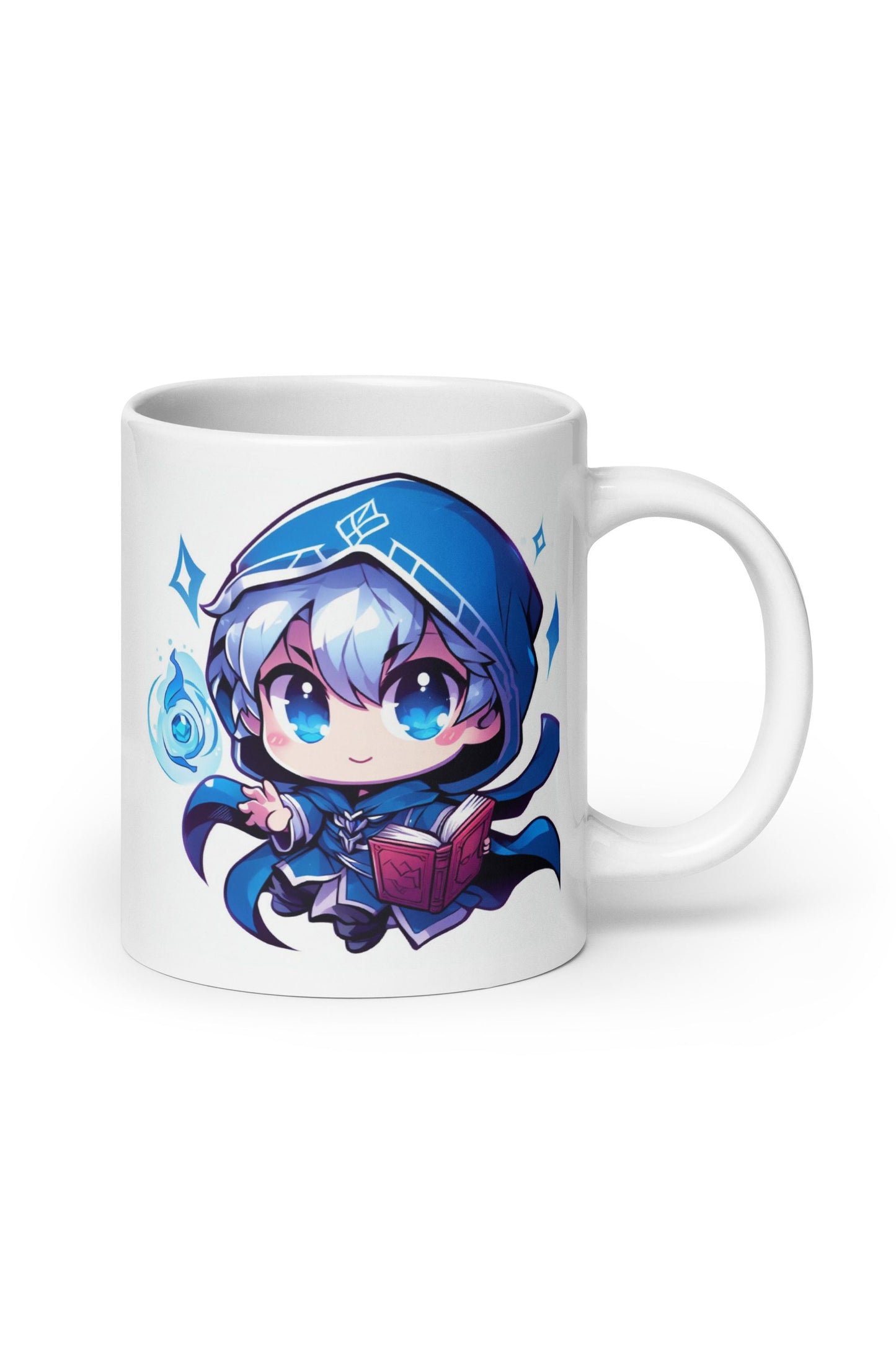 White Glossy Mug - Blue Mind Mage