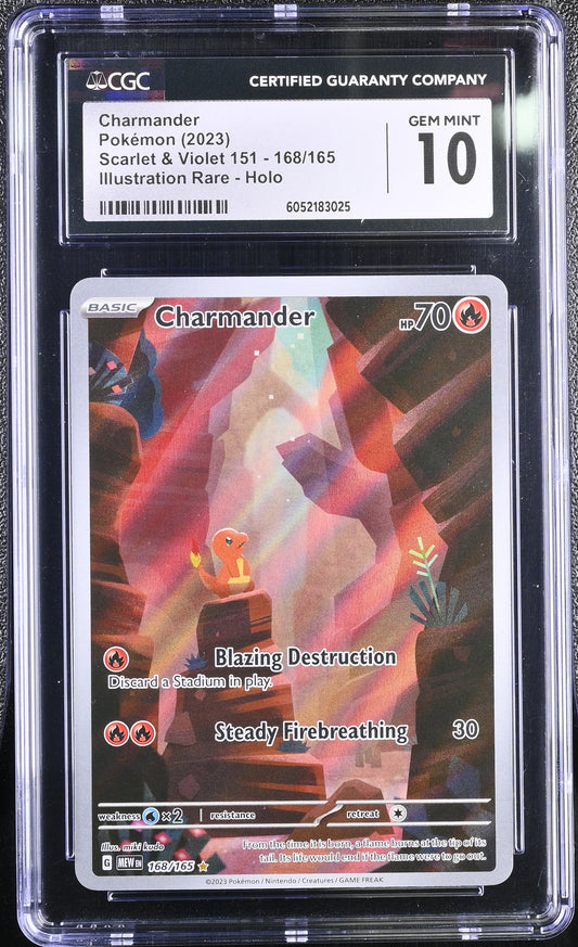 Charmander - 168/165 - SV: Scarlet & Violet 151 (MEW) CGC 10 (Gem Mint)